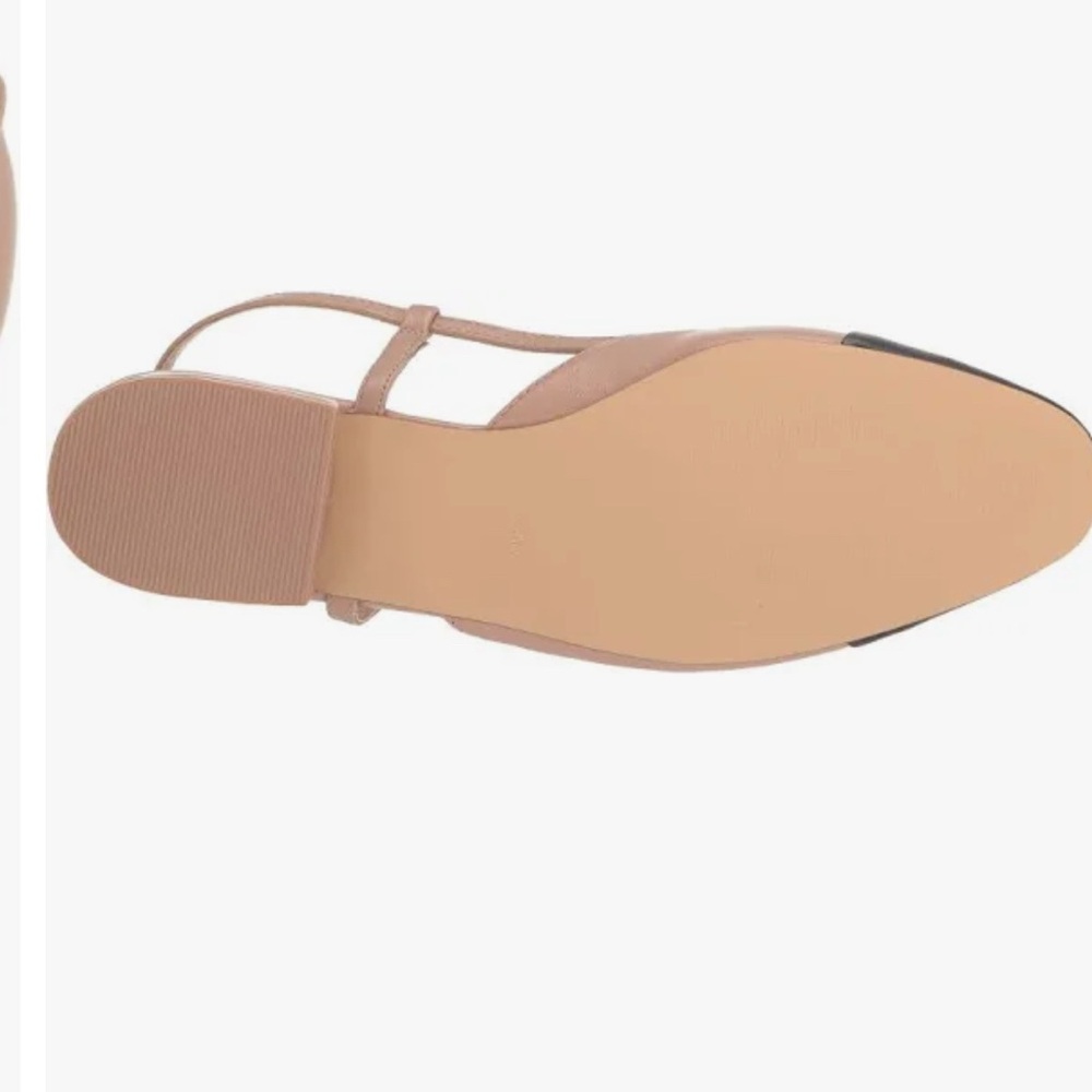 Women's Tan and Black Strappy Flats - Picture 3 of 5